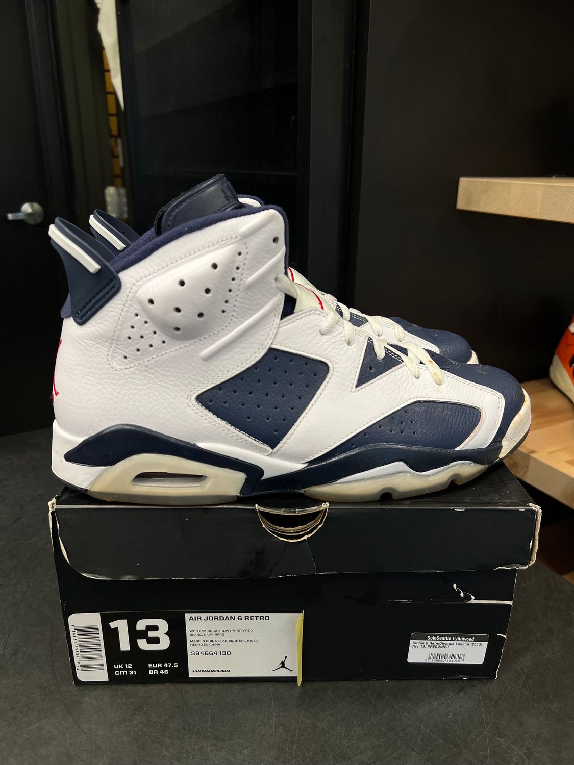 Jordan 6 Retro Olympic London (2012) Size 13, PREOWNED