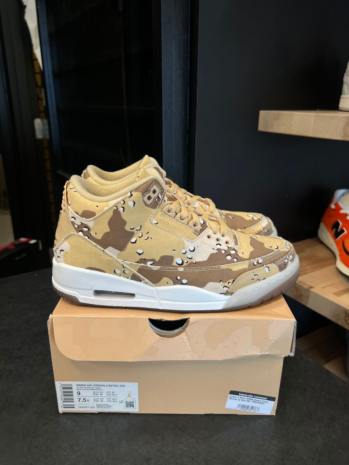 Jordan 3 Retro WNBA Desert Camo (Women's) Size 9W, PREOWNED