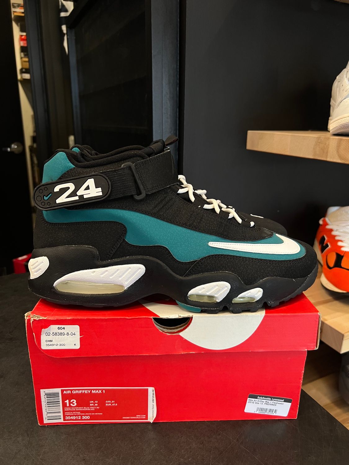 Nike Air Griffey Max 1 Freshwater (2016) Size 13, PREOWNED