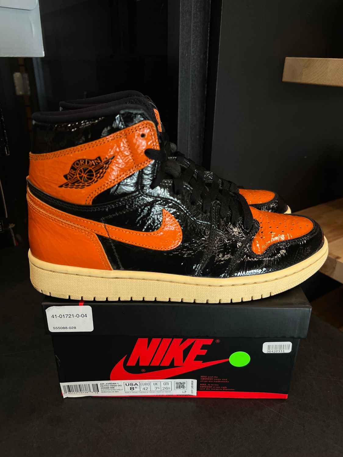 Jordan 1 Retro High Shattered Backboard 3.0 Size 8.5, PREOWNED