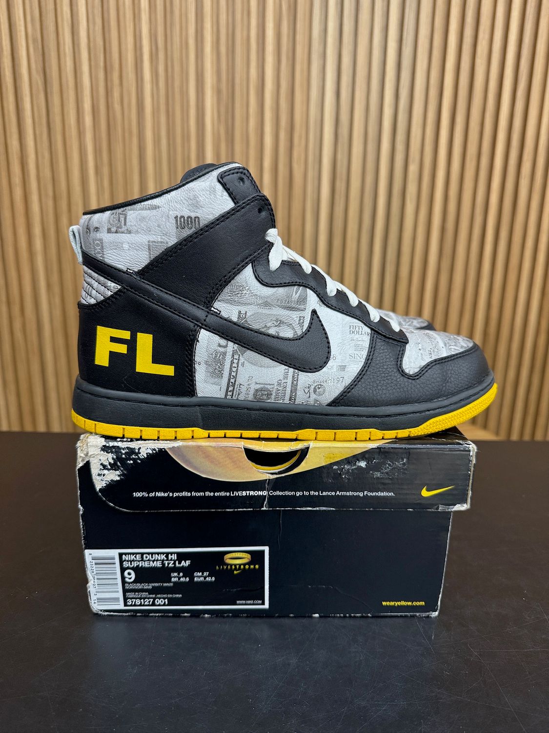 Nike Dunk High Supreme TZ LAF FLOM Size 9, PREOWNED*