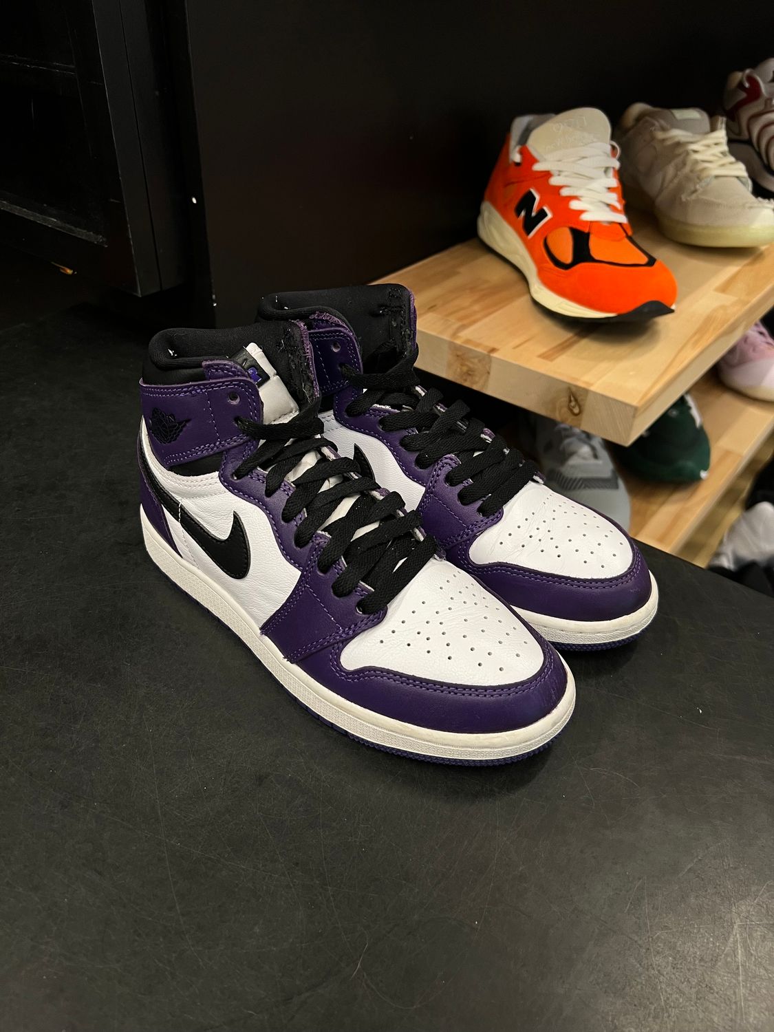 Jordan 1 Retro High Court Purple White (GS) Size 5.5, PREOWNED