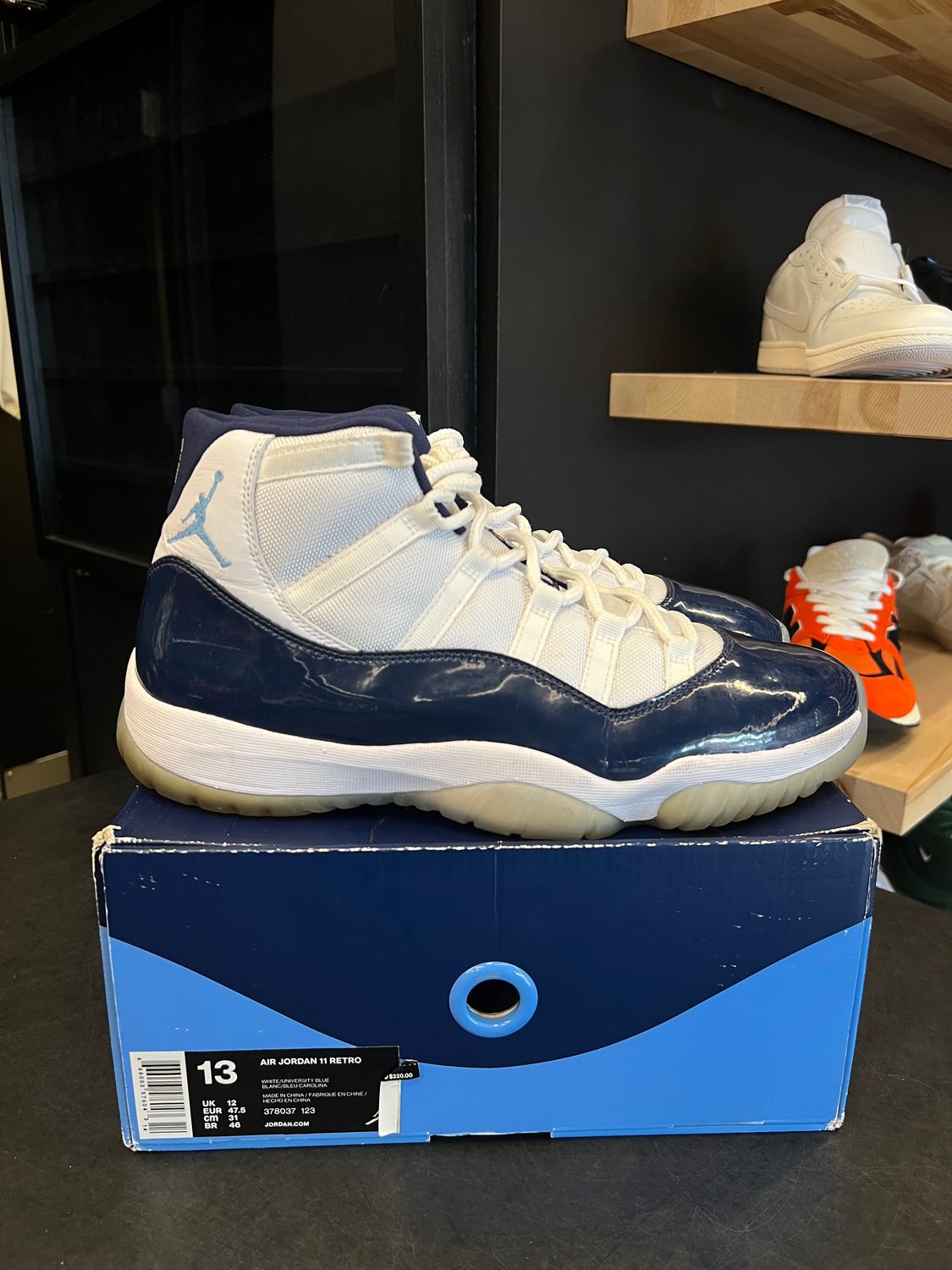 Jordan 11 Retro UNC Win Like 82 Size 13, PREOWNED*