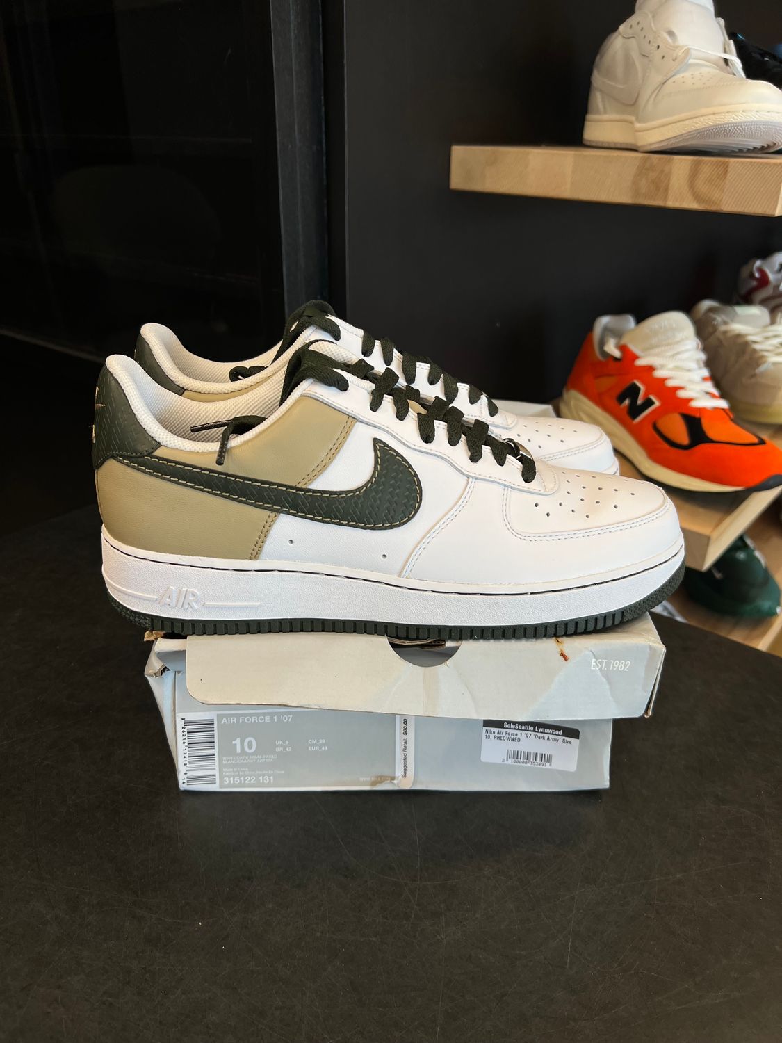 Nike Air Force 1 '07 'Dark Army' Size 10, PREOWNED