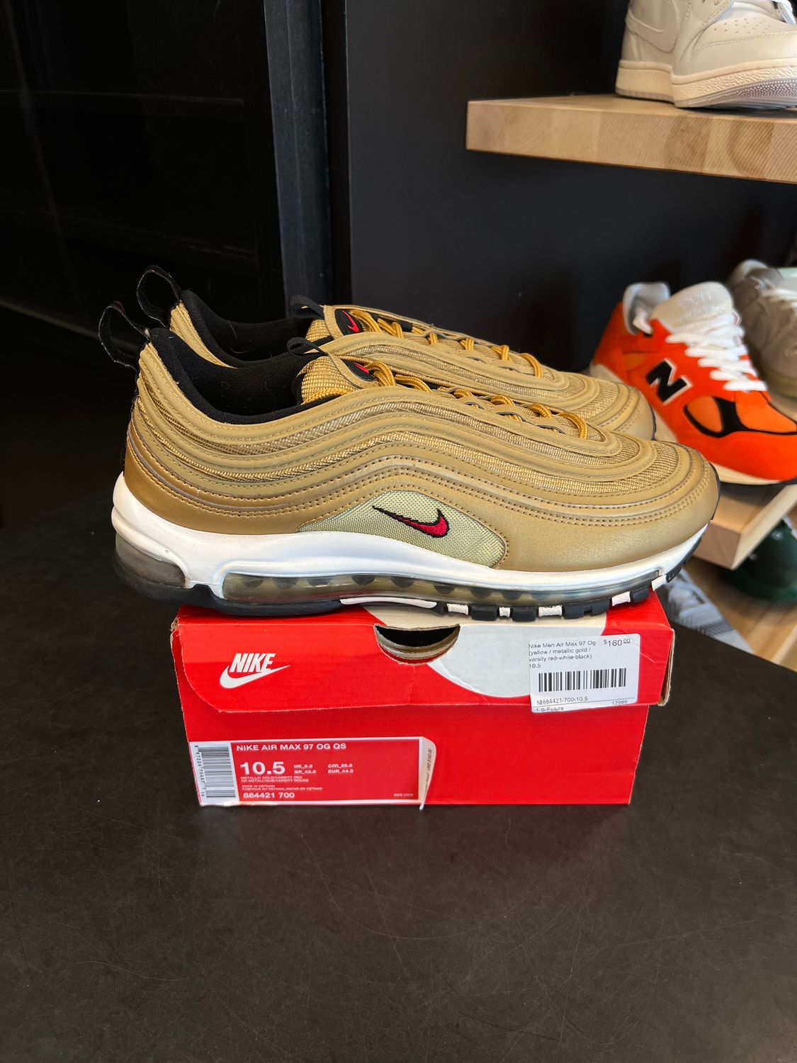 Nike Air Max 97 Metallic Gold (2017/2018) Size 10.5, PREOWNED