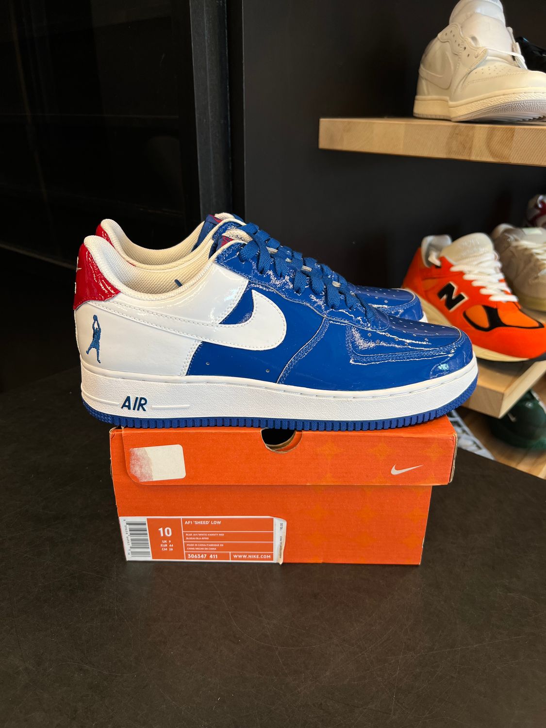 Nike Air Force 1 Low Sheed Blue Jay Size 10, PREOWNED PADS DAMAGED BOX