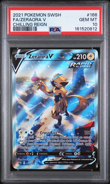 2021 Pokemon Chilling Reign Zeraora V #166 Full Art PSA 10 Gem Mint