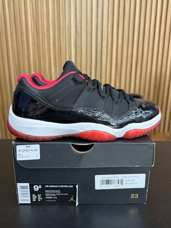 Jordan 11 Retro Low Bred (2015) Size 9.5, PREOWNED