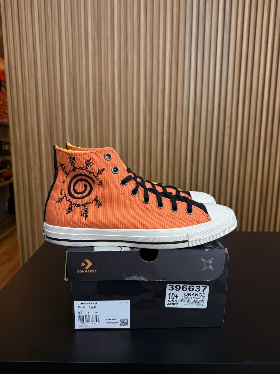 Converse Chuck Taylor All Star Hi Naruto Pale Magma Size 10.5, PREOWNED