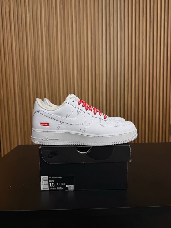 Nike Air Force 1 Low Supreme White Size 10, PREOWNED