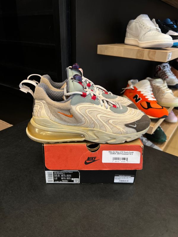 Nike Air Max 270 React ENG Travis Scott Cactus Trails Size 10.5, PREOWNED