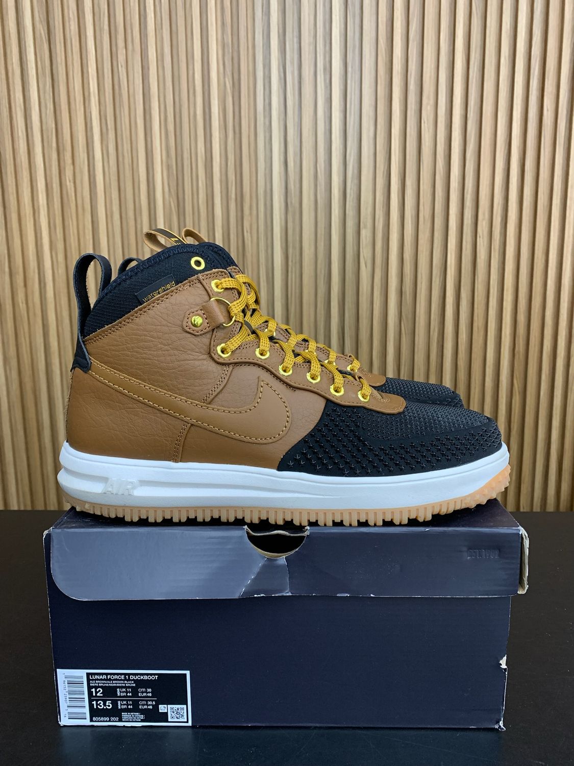 Nike Lunar Force 1 High Duckboot Ale Brown Black Size 12, PREOWNED