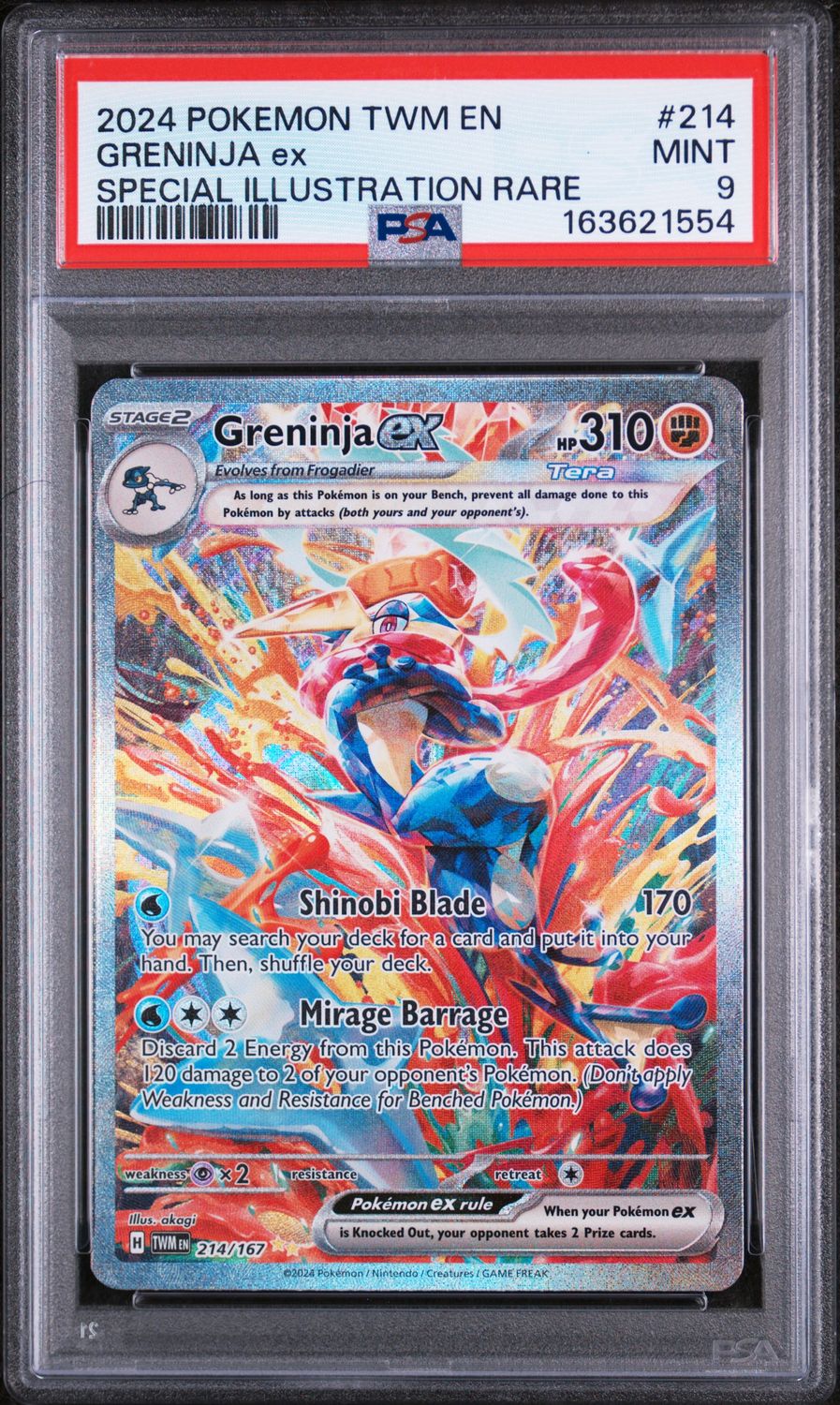 Pokemon 2024 Twilight Masquerade Greninja ex #214 SIR PSA 9