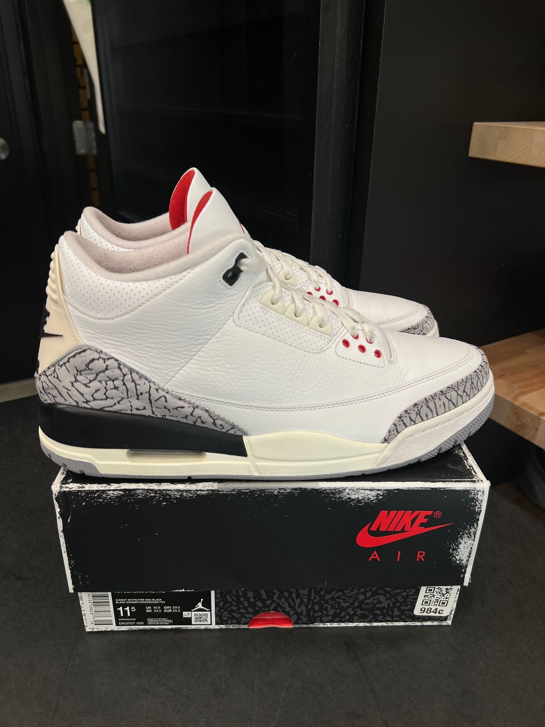Jordan 3 Retro White Cement Reimagined Size 11.5, PREOWNED