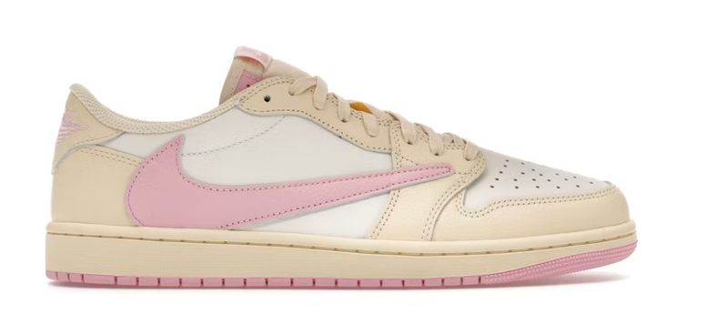 Jordan 1 Retro Low OG SP Travis Scott Shy Pink Size 9.5, DS BRAND NEW DAMAGE LID