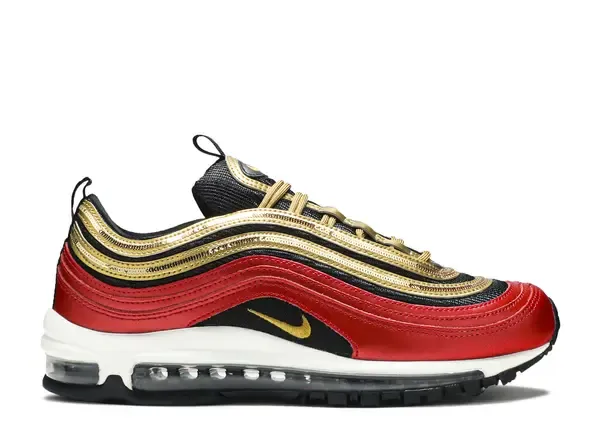 Nike Air Max 97 Red Gold Sequin (Women's) Size 6W, DS BRAND NEW NO BOX