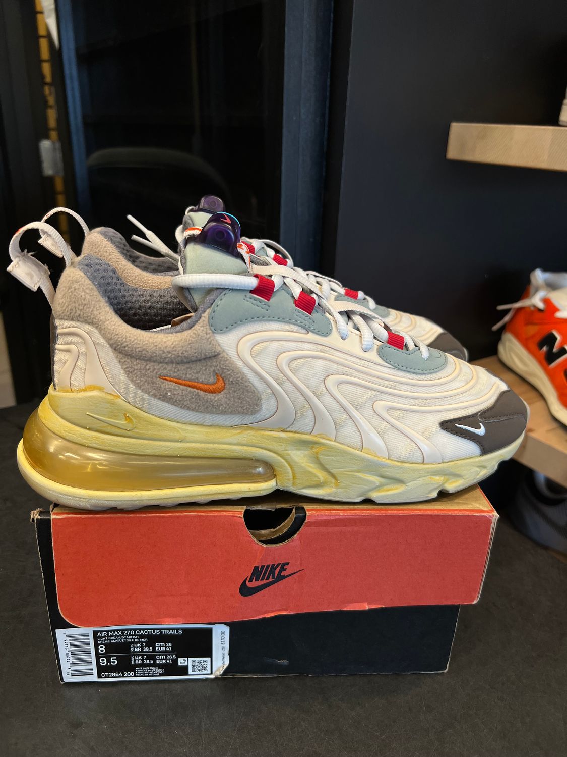 Nike Air Max 270 React ENG Travis Scott Cactus Trails Size 8, PREOWNED*