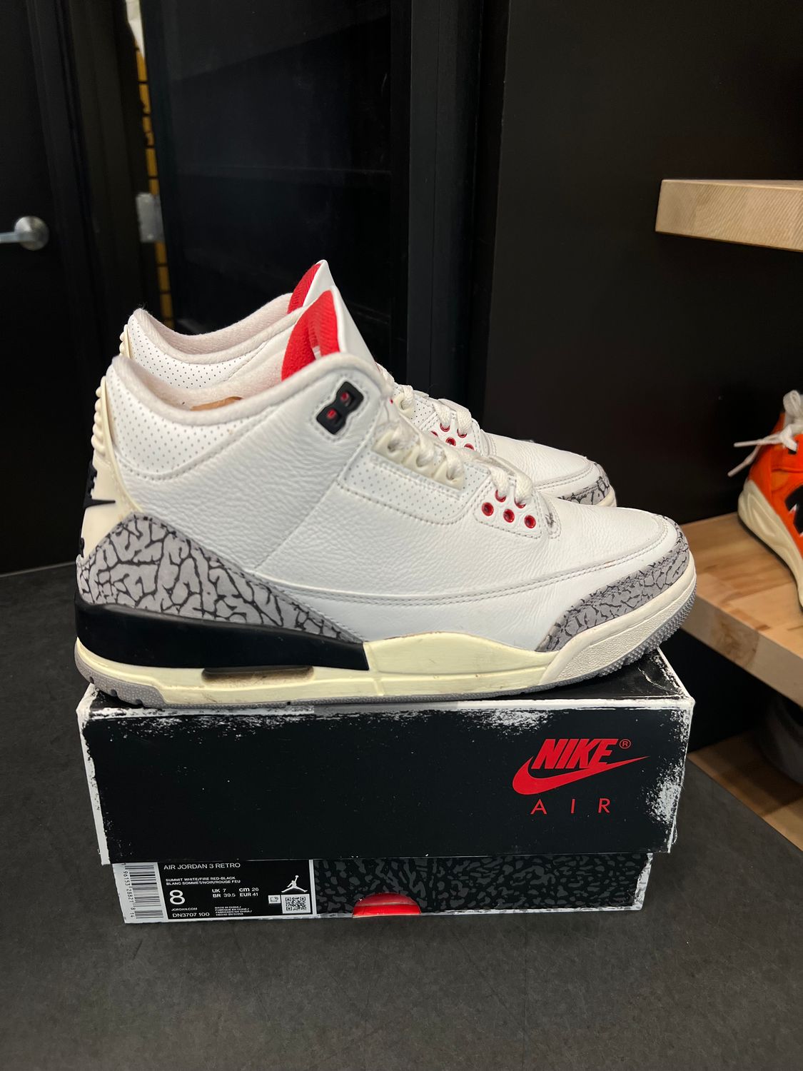 Jordan 3 Retro White Cement Reimagined Size 8, PREOWNED