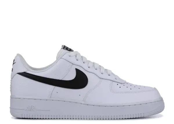 Nike Air Force 1 Low '07 White Black Pebbled Leather Size 14, DS BRAND NEW