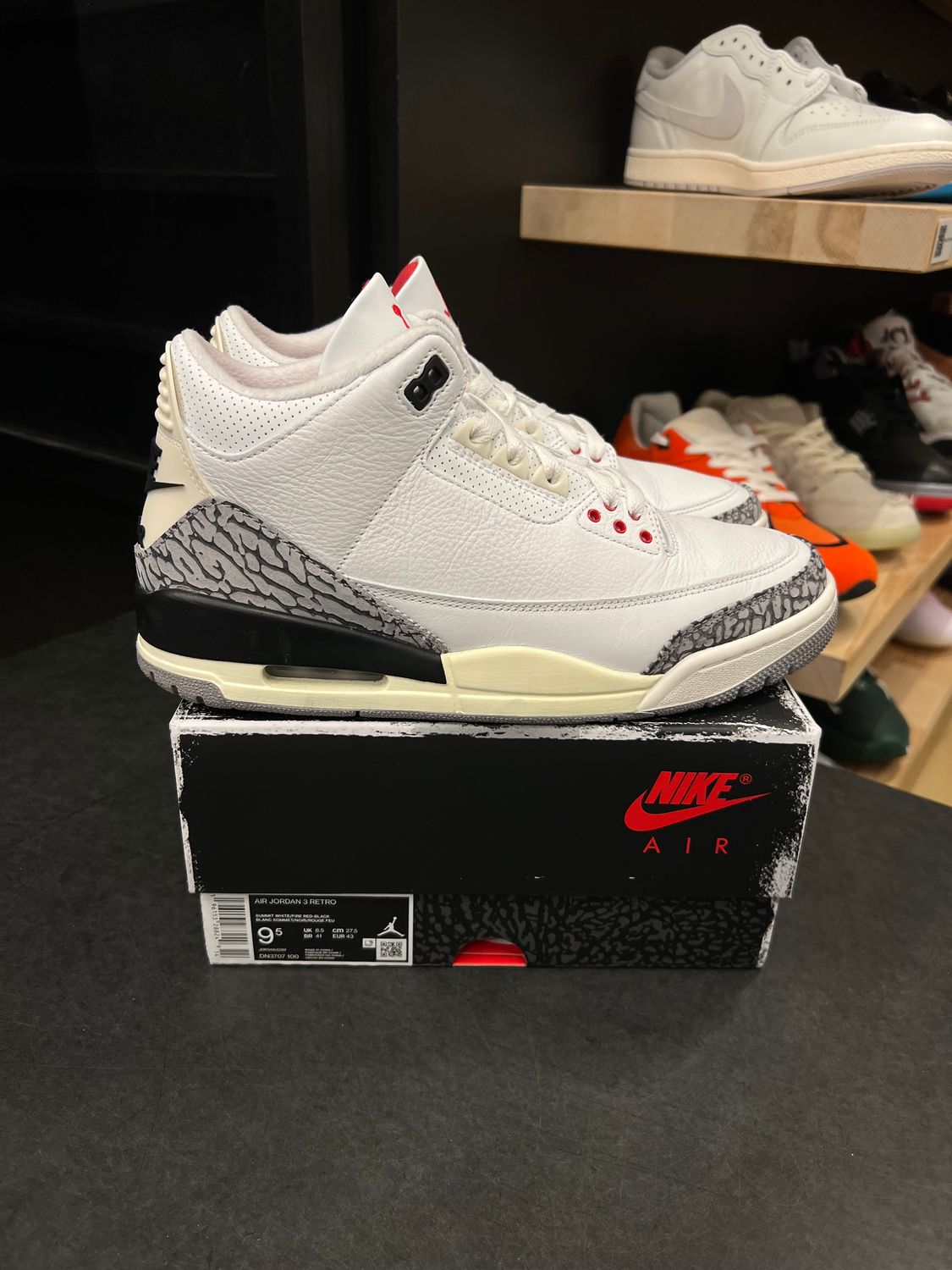 Jordan 3 Retro White Cement Reimagined Size 9.5, PREOWNED