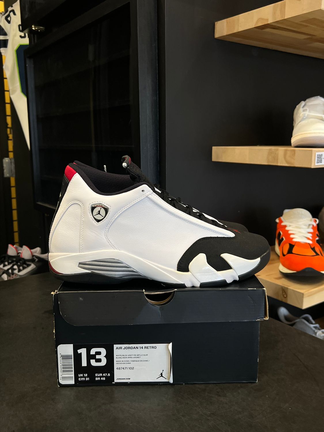 Jordan 14 Retro Black Toe (2014) Size 13, PREOWNED