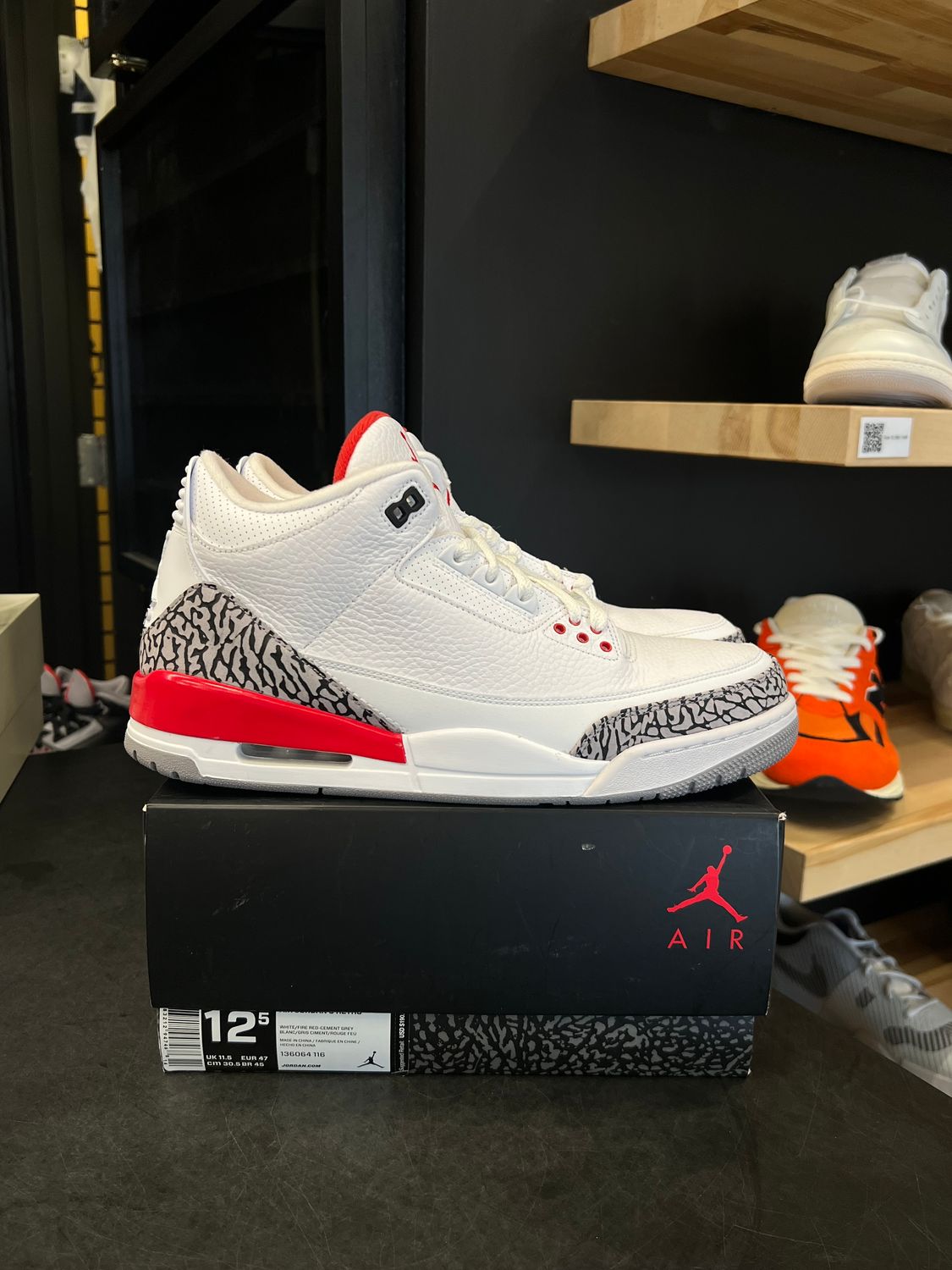 Jordan 3 Retro Hall of Fame Size 12.5, PREOWNED