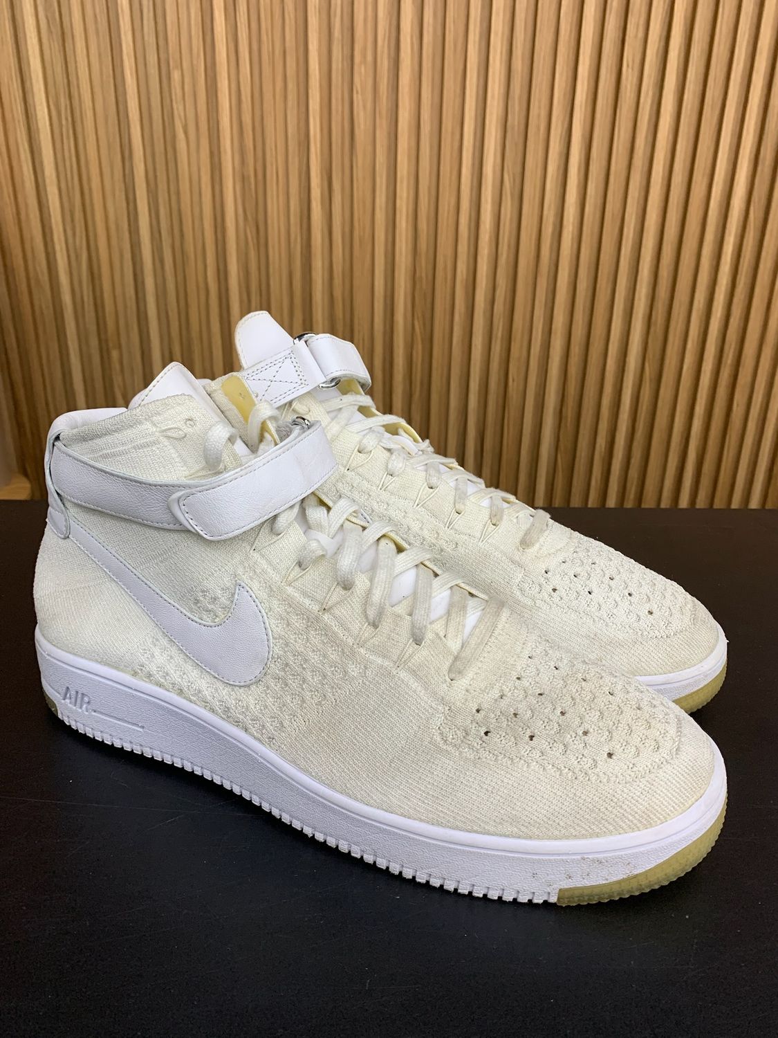 Nike Air Force 1 Ultra Flyknit Mid Triple White Size 15, PREOWNED NO BOX