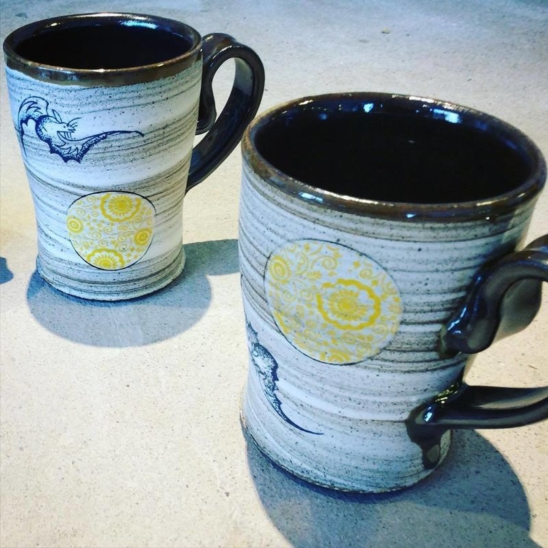&quot;Bat and Moon Mugs&quot;--SOLD