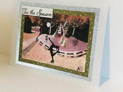 Winter Skater Scene Card