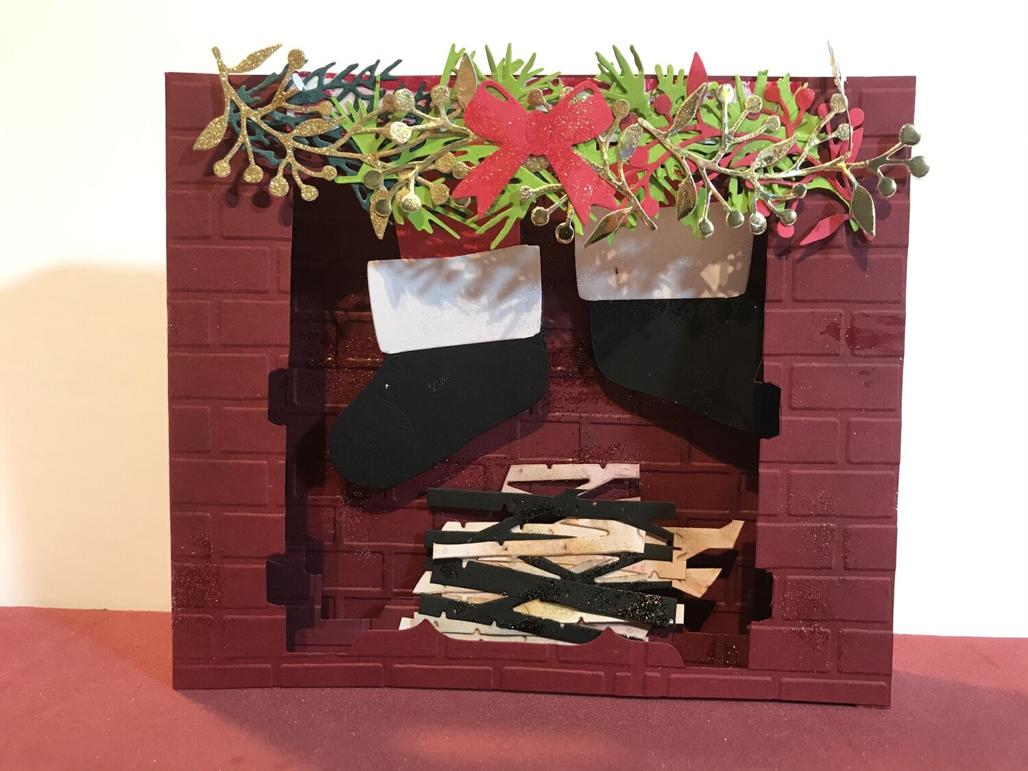 3D Fireplace Christmas Card