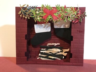 3D Fireplace Christmas Card