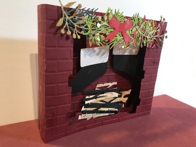3D Fireplace Christmas Card