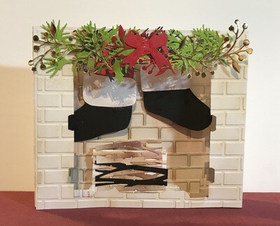 Diorama Christmas Fireplace Card