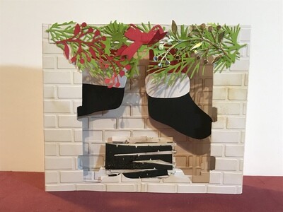 Christmas 3D Fireplace Card