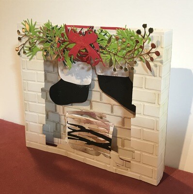 Diorama Christmas Fireplace Card