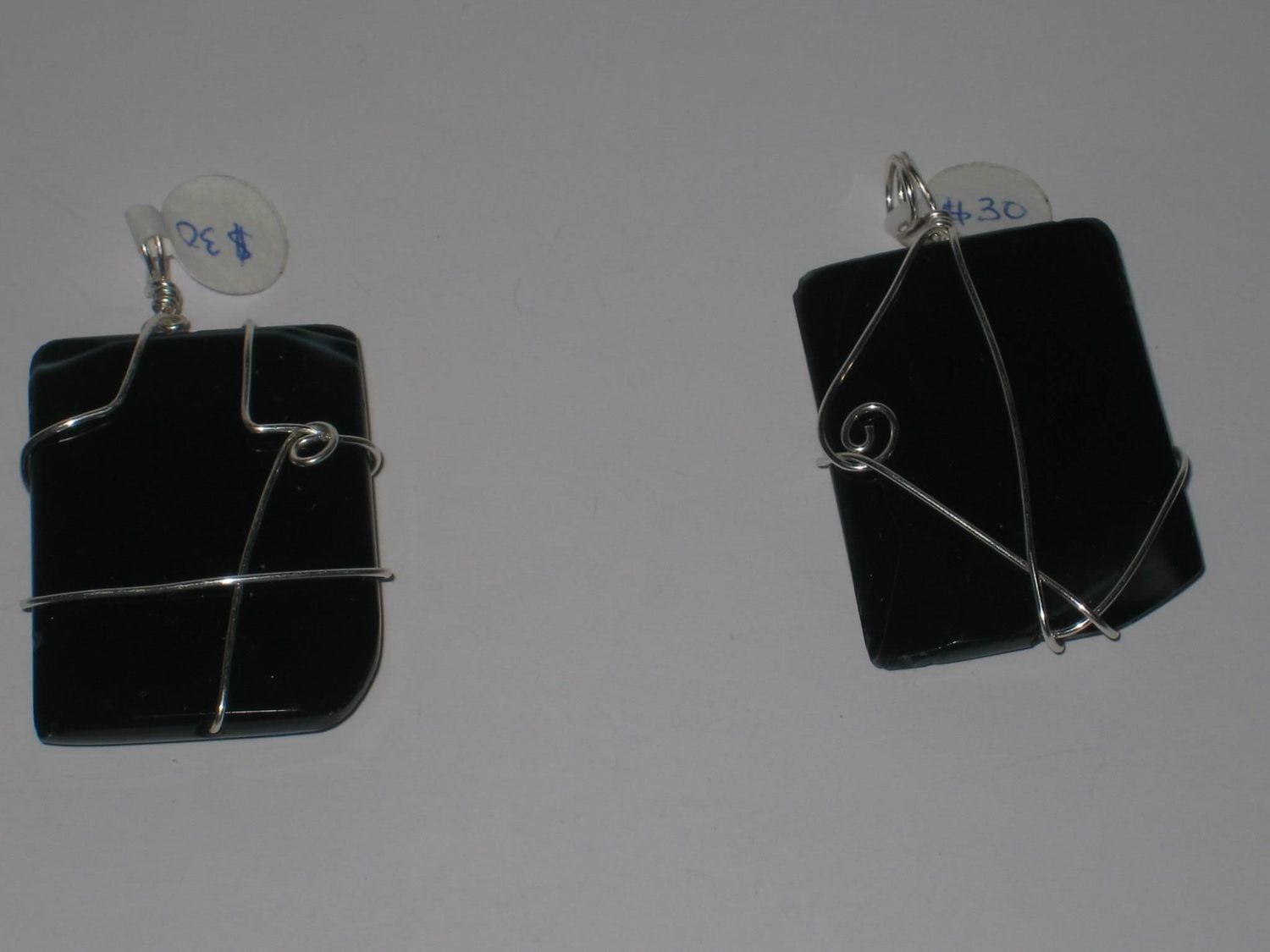 Black square pendants