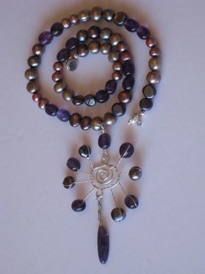 AMETHYST PEARL SPIRAL NECKLACE 2A