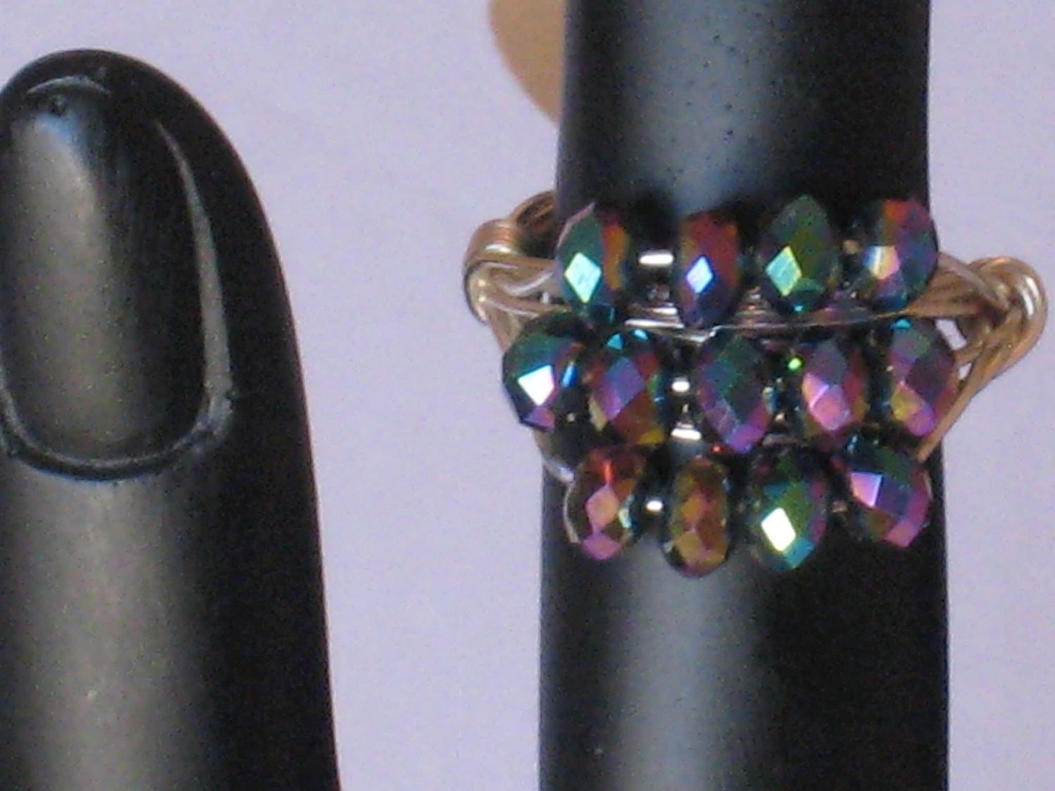 BEADED WIRE RING