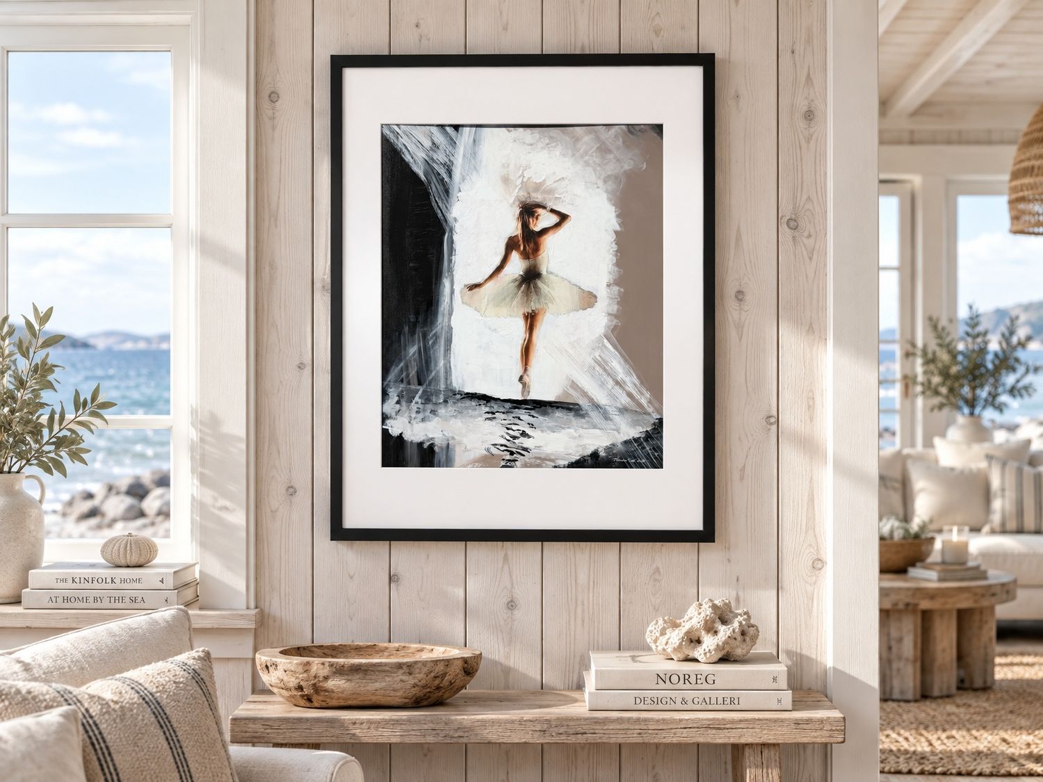 Ballettens Eleganse – Originalmaleri (1-av-1 unika) 52 x 72 cm