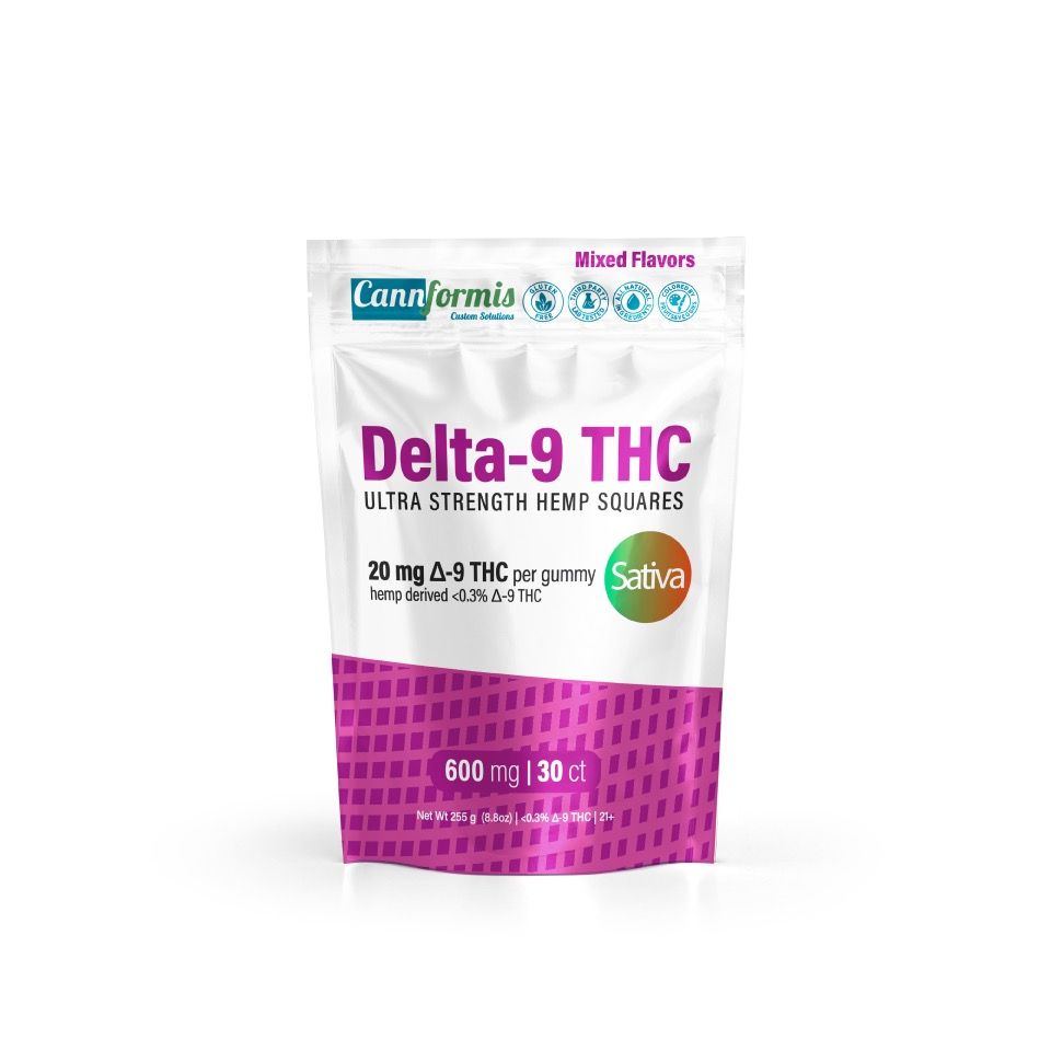Ultra Strength Squares 20mg THC Gummies by Cannformis