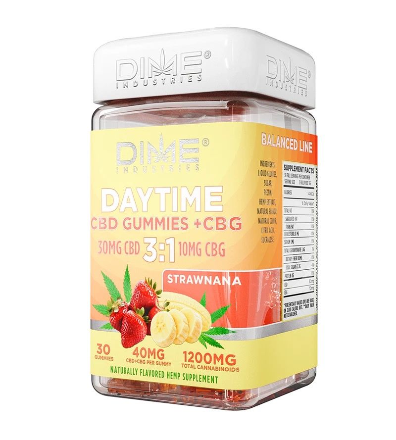 Dime Industries Daytime 3:1 CBD Gummies, Attribute: Strawnana Daytime