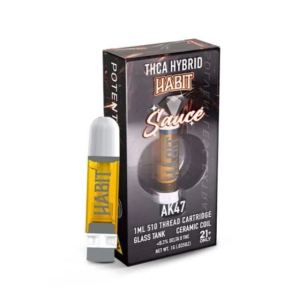 Habit Sauce 1 gram THCA Cartridges, Attribute: AK47