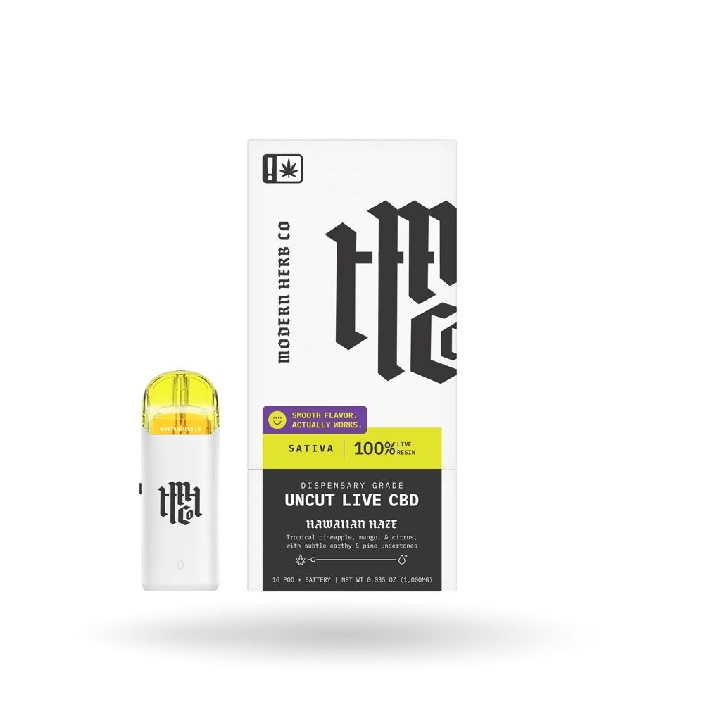 Live CBD Uncut Pod Kit and Refills- Modern Herb, Attribute: Hawaiian Haze Kit (Sativa)