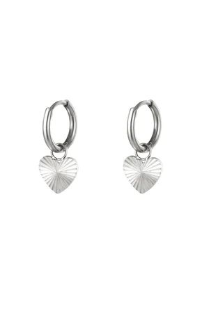 Earrings heart stainless steel - SILVER