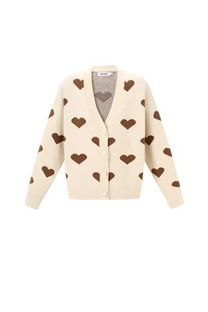 Knitted Women's Cardigan Cute BEIGE L/XL