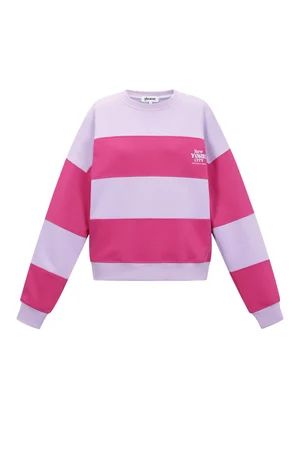 Pull Streepjes Paars/Fuchsia - M