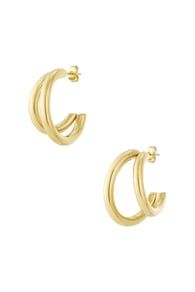 Double Hoop Earrings Gold