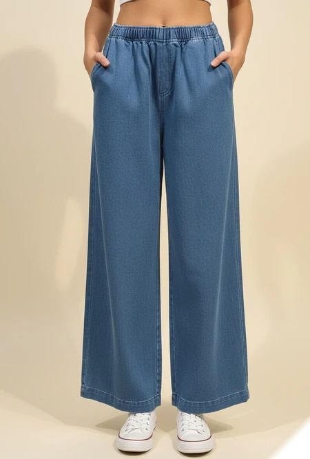 Rechte jeans met elastiek