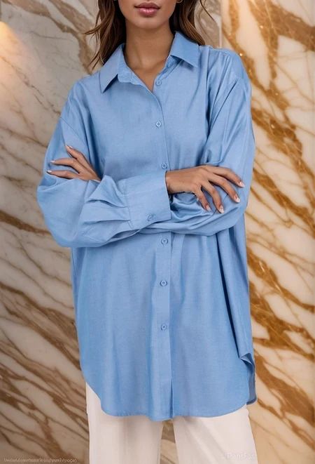 Long Denim-like blouse