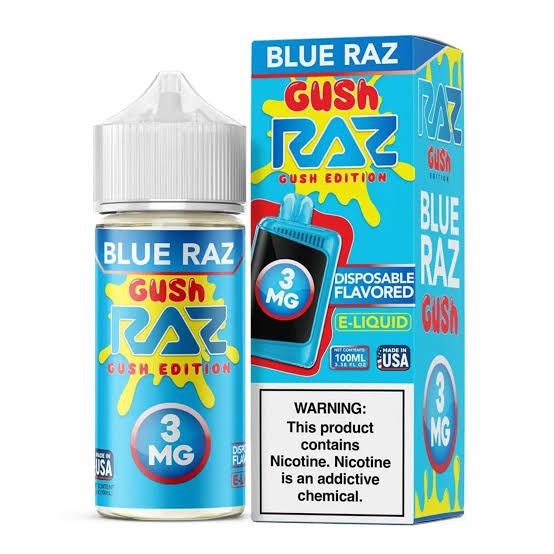 Raz Gush Juice (Freebase), Flavor: Blue Razz 3mg